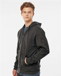 Tultex 331 Unisex Full-Zip Hooded Sweatshirt - Heather Graphite - model side