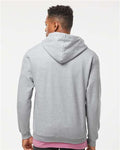 Tultex 331 Unisex Full-Zip Hooded Sweatshirt - Heather Grey - model back