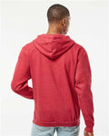Tultex 331 Unisex Full-Zip Hooded Sweatshirt - Heather Red - model back