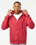 Tultex 331 Unisex Full-Zip Hooded Sweatshirt - Heather Red - model front