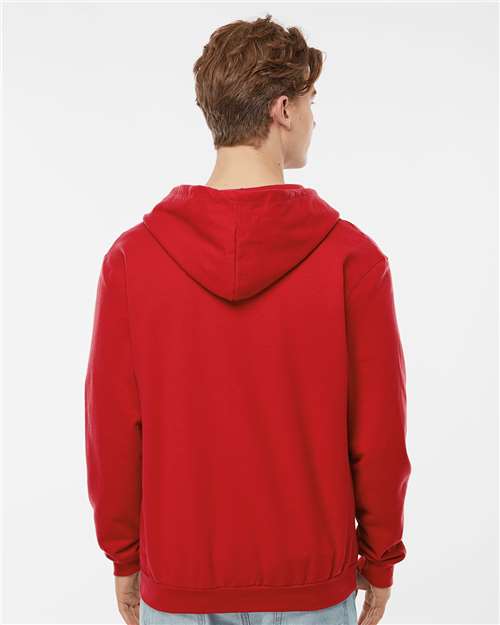 Tultex 331 Unisex Full-Zip Hooded Sweatshirt - Red - model back