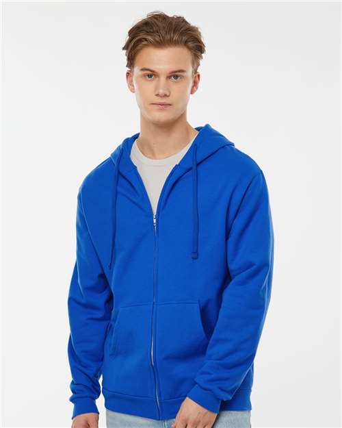 Tultex 331 Unisex Full-Zip Hooded Sweatshirt - Royal - model front