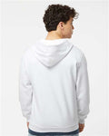 Tultex 331 Unisex Full-Zip Hooded Sweatshirt - White - model back