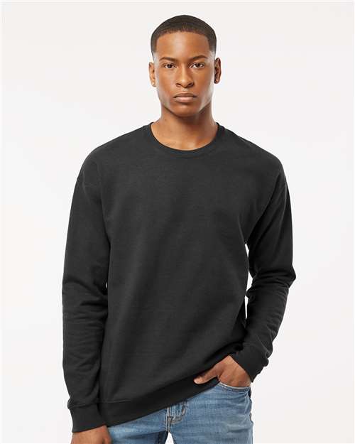 Tultex 340 Unisex Fleece Crewneck Sweatshirt - Black - model front
