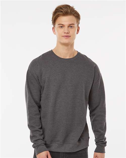 Tultex 340 Unisex Fleece Crewneck Sweatshirt - Heather Charcoal - model front