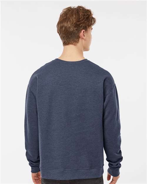 Tultex 340 Unisex Fleece Crewneck Sweatshirt - Heather Denim - model back