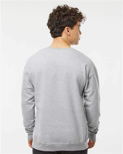Tultex 340 Unisex Fleece Crewneck Sweatshirt - Heather Grey - model back