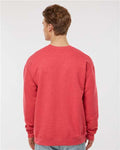 Tultex 340 Unisex Fleece Crewneck Sweatshirt - Heather Red - model back