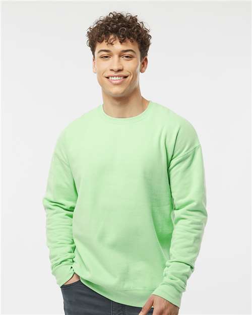 Tultex 340 Unisex Fleece Crewneck Sweatshirt - Neo Mint - model front