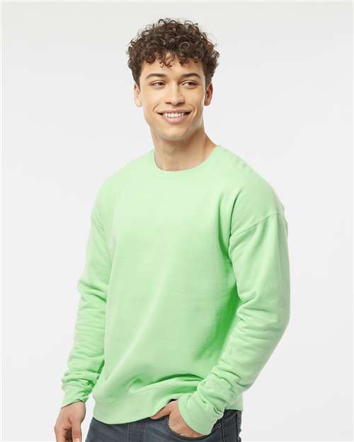 Tultex 340 Unisex Fleece Crewneck Sweatshirt - Neo Mint - model side
