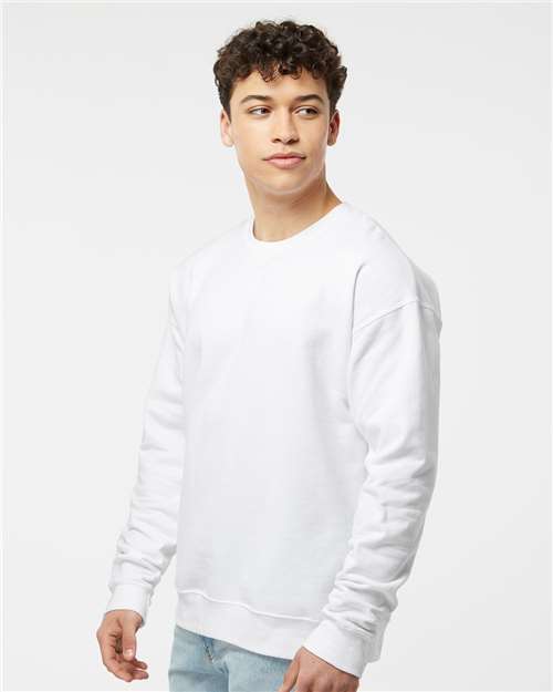 Tultex 340 Unisex Fleece Crewneck Sweatshirt - White - model side