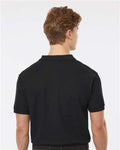 Tultex 400 Men's 50/50 Sport Pique Polo - Black - model back