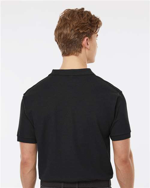 Tultex 400 Men's 50/50 Sport Pique Polo - Black - model back