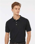 Tultex 400 Men's 50/50 Sport Pique Polo - Black - model front