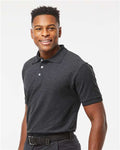Tultex 400 Men's 50/50 Sport Pique Polo - Heather Charcoal - model side