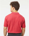Tultex 400 Men's 50/50 Sport Pique Polo - Heather Red - model back