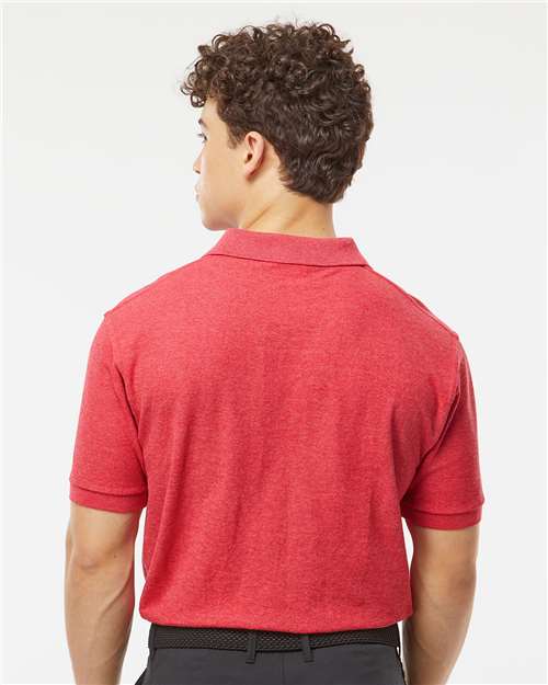 Tultex 400 Men's 50/50 Sport Pique Polo - Heather Red - model back