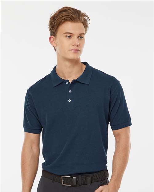 Tultex 400 Men's 50/50 Sport Pique Polo - Navy - model front