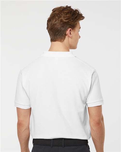 Tultex 400 Men's 50/50 Sport Pique Polo - White - model back
