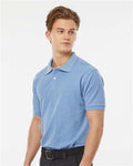 Tultex 400 Men's 50/50 Sport Pique Polo - Heather Light Blue - model side