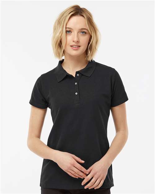 Tultex 401 Women's 50/50 Sport Pique Polo - Black - model front