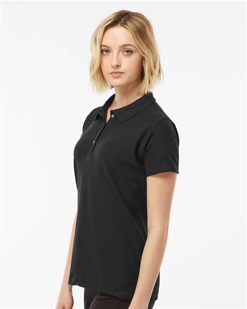 Tultex 401 Women's 50/50 Sport Pique Polo - Black - model side