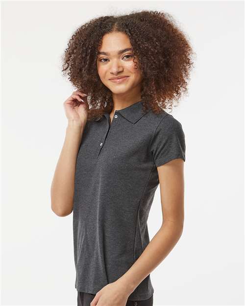 Tultex 401 Women's 50/50 Sport Pique Polo - Heather Charcoal - model side