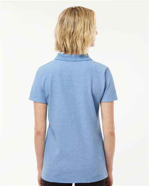 Tultex 401 Women's 50/50 Sport Pique Polo - Heather Light Blue - model back