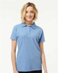 Tultex 401 Women's 50/50 Sport Pique Polo - Heather Light Blue - model front