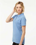 Tultex 401 Women's 50/50 Sport Pique Polo - Heather Light Blue - model side