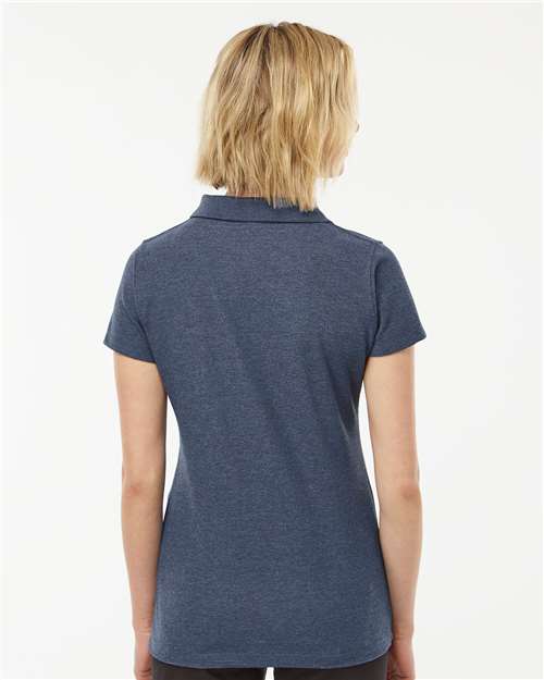 Tultex 401 Women's 50/50 Sport Pique Polo - Heather Navy - model back