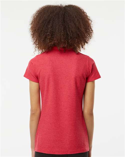 Tultex 401 Women's 50/50 Sport Pique Polo - Heather Red - model back