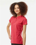 Tultex 401 Women's 50/50 Sport Pique Polo - Heather Red - model side
