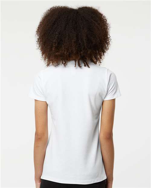 Tultex 401 Women's 50/50 Sport Pique Polo - White - model back