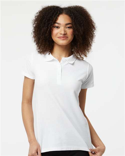 Tultex 401 Women's 50/50 Sport Pique Polo - White - model front
