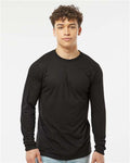 Tultex 242 Unisex Poly-Rich Long Sleeve T-Shirt - Black - model front