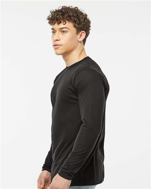 Tultex 242 Unisex Poly-Rich Long Sleeve T-Shirt - Black - model side