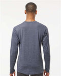 Tultex 242 Unisex Poly-Rich Long Sleeve T-Shirt - Heather Navy - model back