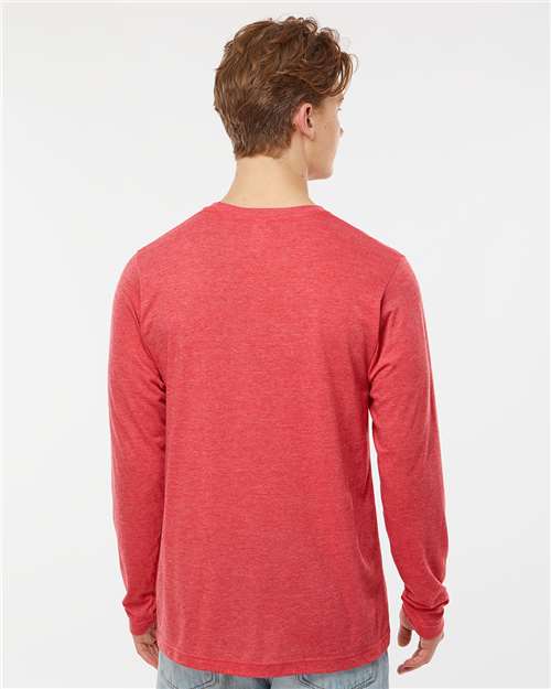 Tultex 242 Unisex Poly-Rich Long Sleeve T-Shirt - Heather Red - model back