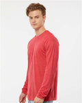 Tultex 242 Unisex Poly-Rich Long Sleeve T-Shirt - Heather Red - model side