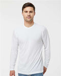 Tultex 242 Unisex Poly-Rich Long Sleeve T-Shirt - White - model front