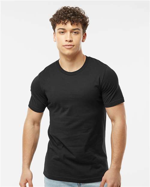 Tultex 502 Men's Premium Cotton T-Shirt - Black - model front