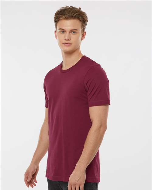 Tultex 502 Men's Premium Cotton T-Shirt - Burgundy - model side