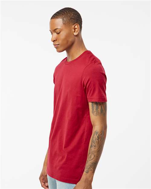 Tultex 502 Men's Premium Cotton T-Shirt - Cardinal - model side