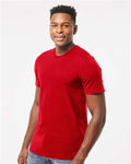 Tultex 502 Men's Premium Cotton T-Shirt - Red - model side