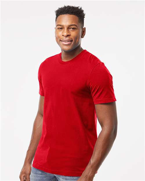 Tultex 502 Men's Premium Cotton T-Shirt - Red - model side