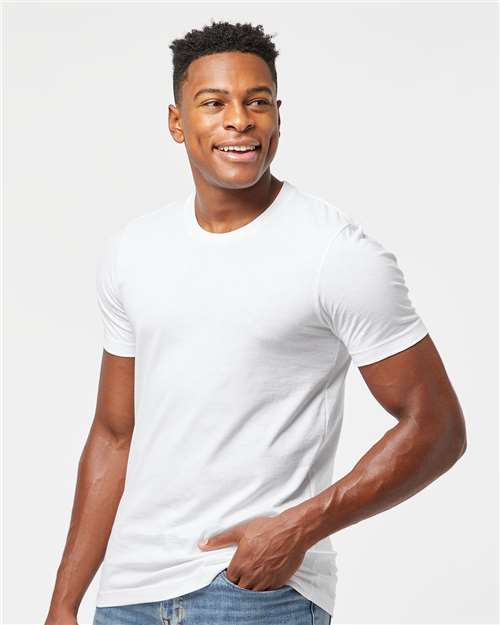 Tultex 502 Men's Premium Cotton T-Shirt - White - model side