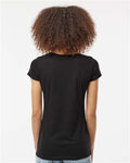 Tultex 243 Women's Poly-Rich Scoop Neck T-Shirt - Black - model back
