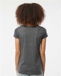 Tultex 243 Women's Poly-Rich Scoop Neck T-Shirt - Heather Charcoal - model back
