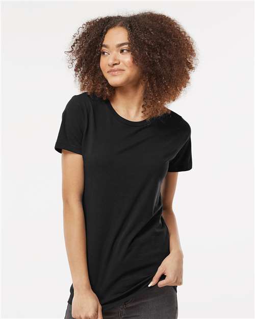 Tultex 516 Women's Premium Cotton T-Shirt - Black - model front